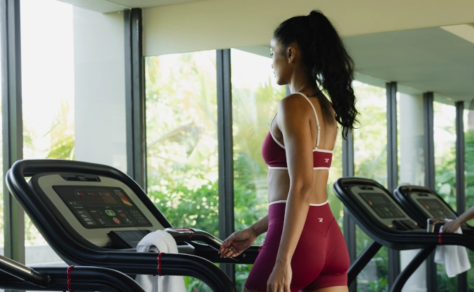 Guests training in the fully equipped Yuna Wellness fitness center